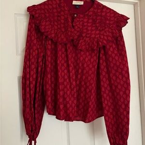 Red Peter Pan Women's Top